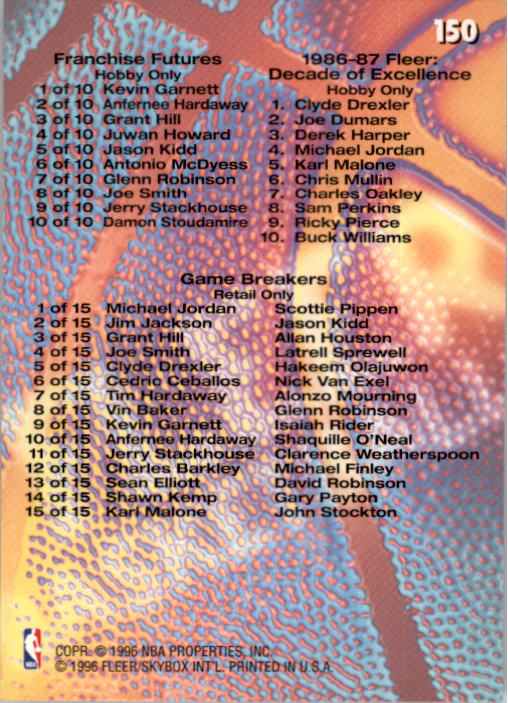 1996/1997 Fleer Basketball Part 1 Main Set Cards - Picture 257 of 473