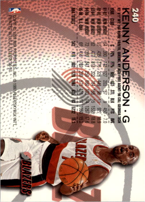 1996/1997 Fleer Basketball Part 1 Main Set Cards - Picture 381 of 473