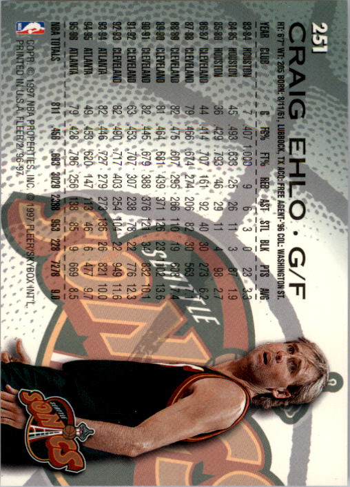 1996/1997 Fleer Basketball Part 1 Main Set Cards - Picture 401 of 473