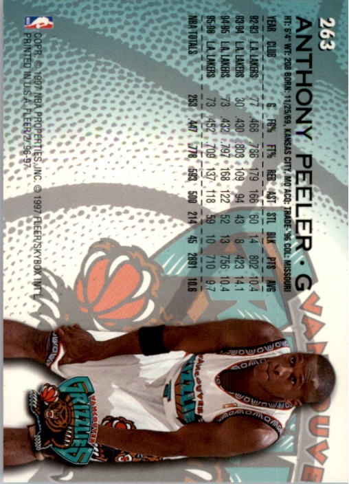 1996/1997 Fleer Basketball Part 1 Main Set Cards - Picture 423 of 473