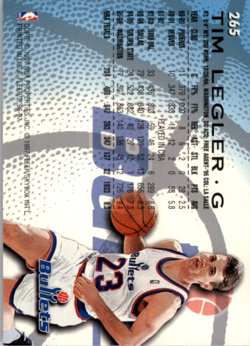 1996/1997 Fleer Basketball Part 1 Main Set Cards - Picture 425 of 473