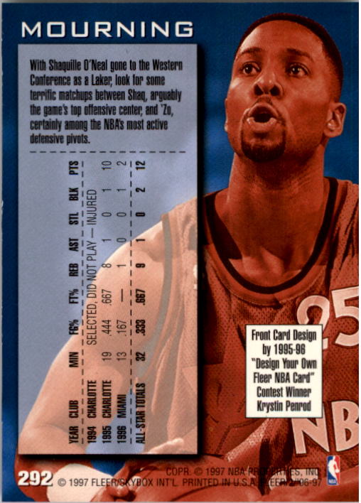 1996/1997 Fleer Basketball Part 1 Main Set Cards - Picture 459 of 473