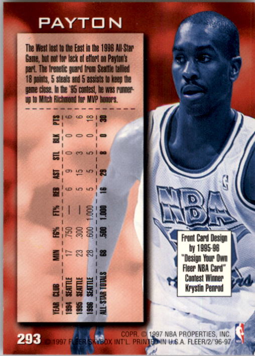 1996/1997 Fleer Basketball Part 1 Main Set Cards - Picture 461 of 473