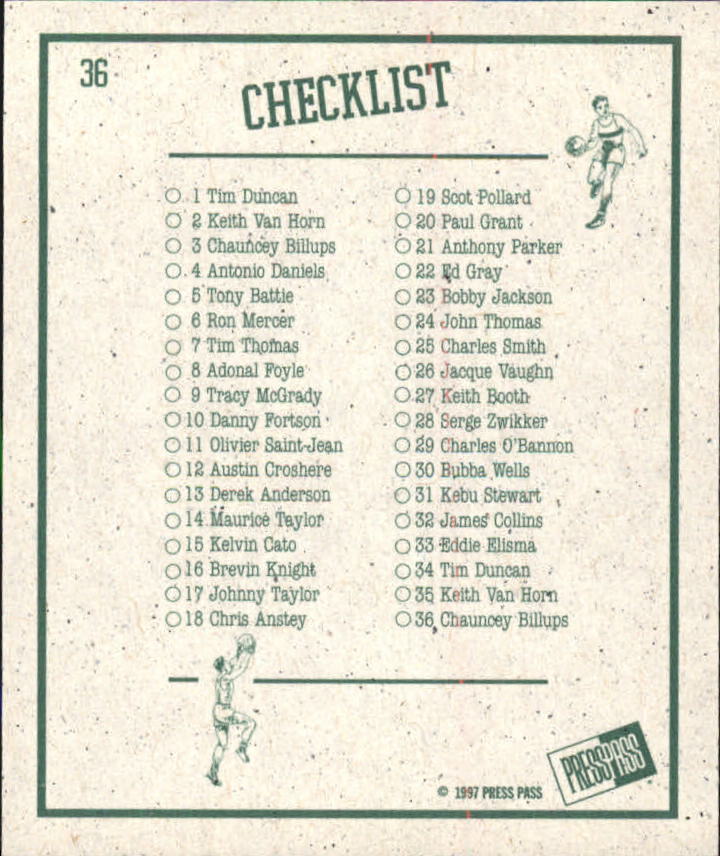 1997 Press Pass Double Threat Retroactive Basketball Card Pick - Picture 59 of 59