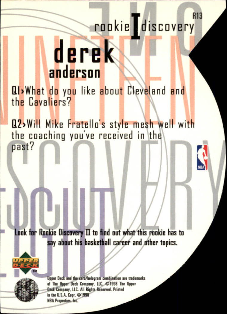 1997/1998 Upper Deck Basketball Part 2 Inserts and Main Set Cards #319 to #356 - Picture 61 of 127