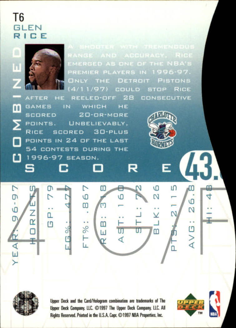 1997/1998 Upper Deck Basketball Part 2 Inserts and Main Set Cards #319 to #356 - Picture 47 of 127