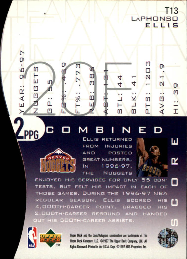 1997/1998 Upper Deck Basketball Part 2 Inserts and Main Set Cards #319 to #356 - Picture 35 of 127