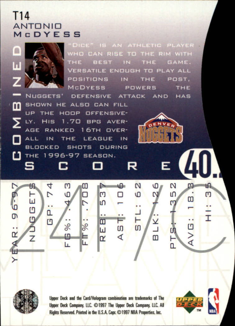 1997/1998 Upper Deck Basketball Part 2 Inserts and Main Set Cards #319 to #356 - Picture 33 of 127
