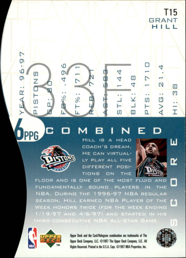 1997/1998 Upper Deck Basketball Part 2 Inserts and Main Set Cards #319 to #356 - Picture 31 of 127