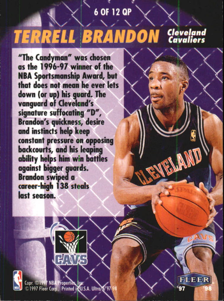 1997/1998 Ultra (Fleer) Basketball Part 2 Insert Cards - Picture 76 of 184