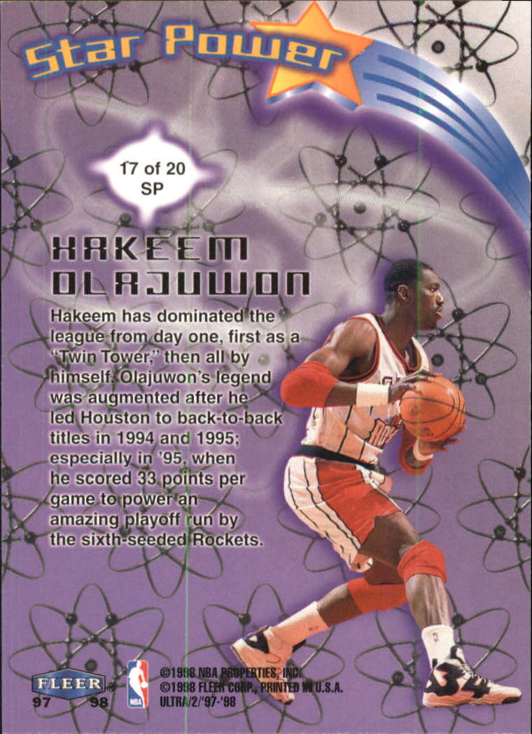 1997/1998 Ultra (Fleer) Basketball Part 2 Insert Cards - Picture 124 of 184
