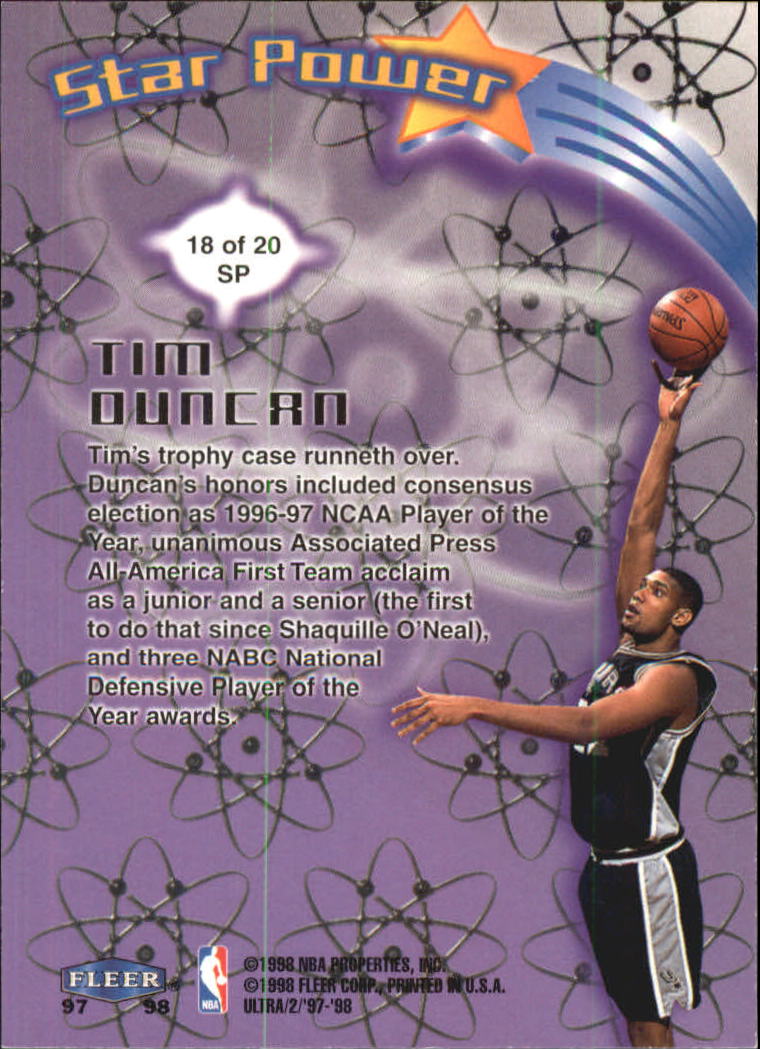 1997/1998 Ultra (Fleer) Basketball Part 2 Insert Cards - Picture 126 of 184