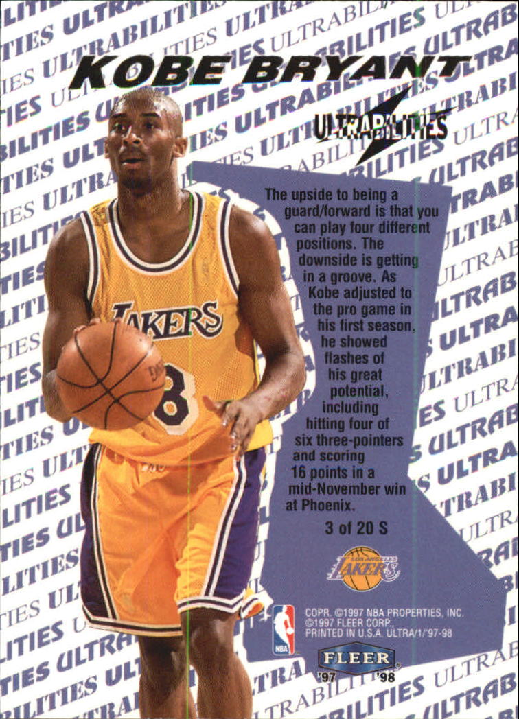 1997/1998 Ultra (Fleer) Basketball Part 2 Insert Cards - Picture 154 of 184