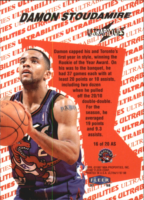 1997/1998 Ultra (Fleer) Basketball Part 2 Insert Cards - Picture 170 of 184