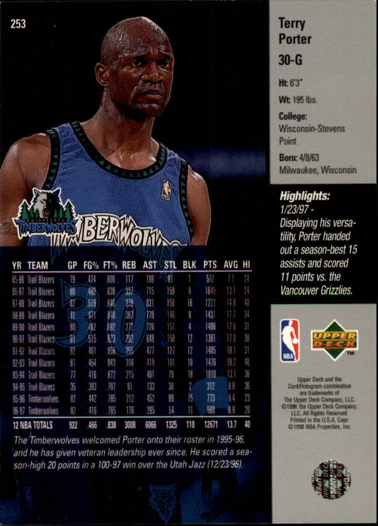 1997-98 Upper Deck Basketball (Cards 201-330) (Pick Choose 