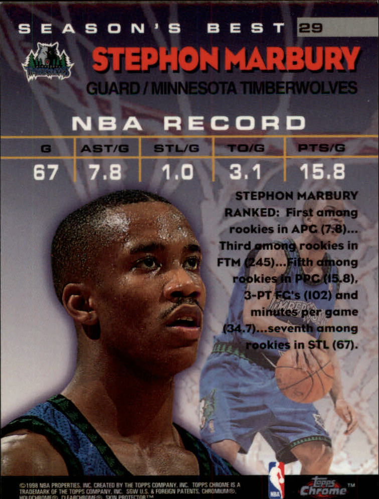 1997/1998 Topps Chrome Basketball Part 3 Insert Cards - Picture 35 of 53