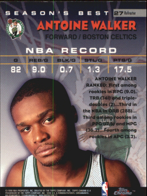 1997/1998 Topps Chrome Basketball Part 3 Insert Cards - Picture 45 of 53