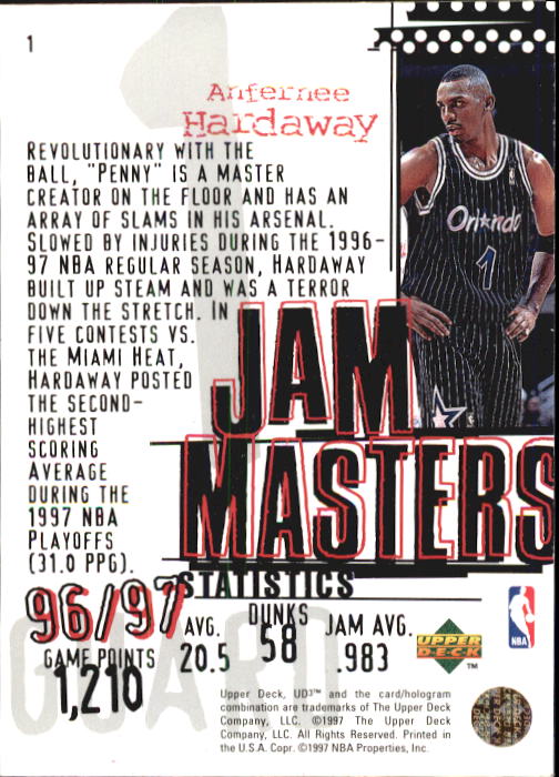 1997/1998 UD3 (Upper Deck) Basketball - Picture 3 of 87