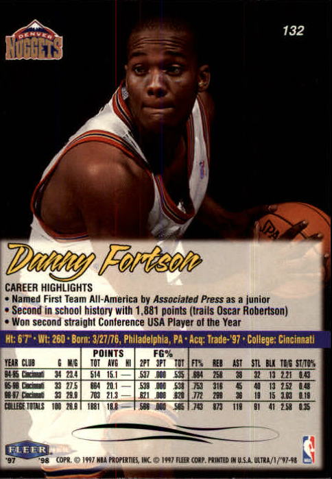 1997/1998 Ultra (Fleer) Basketball Part 1 Main Set Cards - Picture 45 of 67