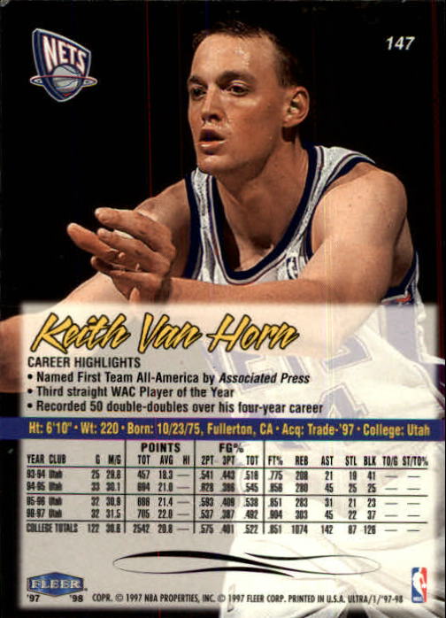 1997/1998 Ultra (Fleer) Basketball Part 1 Main Set Cards - Picture 47 of 67