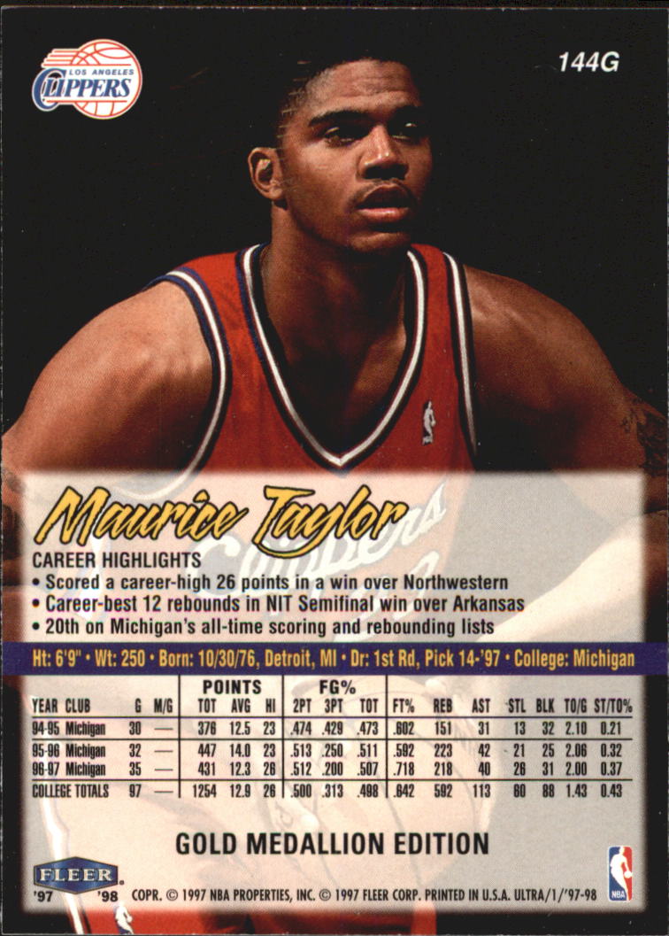 1997/1998 Ultra (Fleer) Basketball Part 2 Parallel Cards - Picture 66 of 138