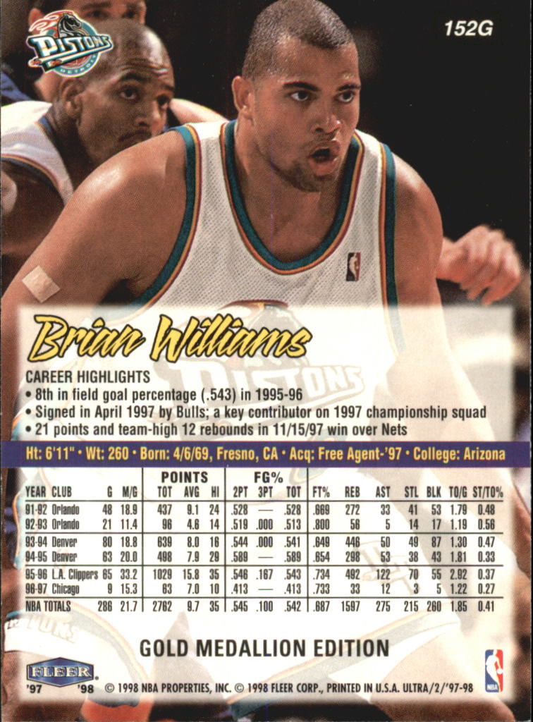 1997/1998 Ultra (Fleer) Basketball Part 2 Parallel Cards - Picture 74 of 138