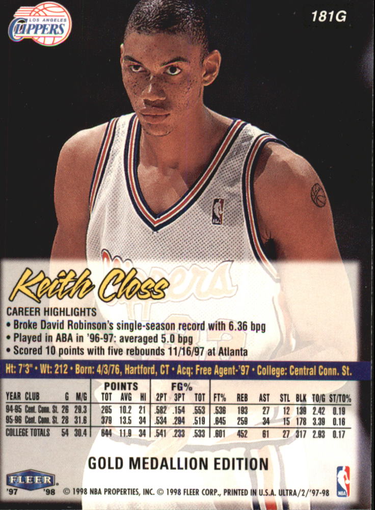 1997/1998 Ultra (Fleer) Basketball Part 2 Parallel Cards - Picture 90 of 138