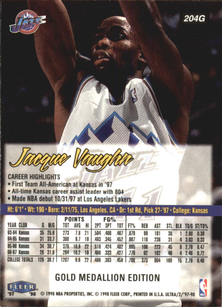 1997/1998 Ultra (Fleer) Basketball Part 2 Parallel Cards - Picture 102 of 138