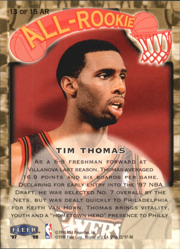 1997/1998 Ultra (Fleer) Basketball Part 2 Insert Cards - Picture 23 of 184