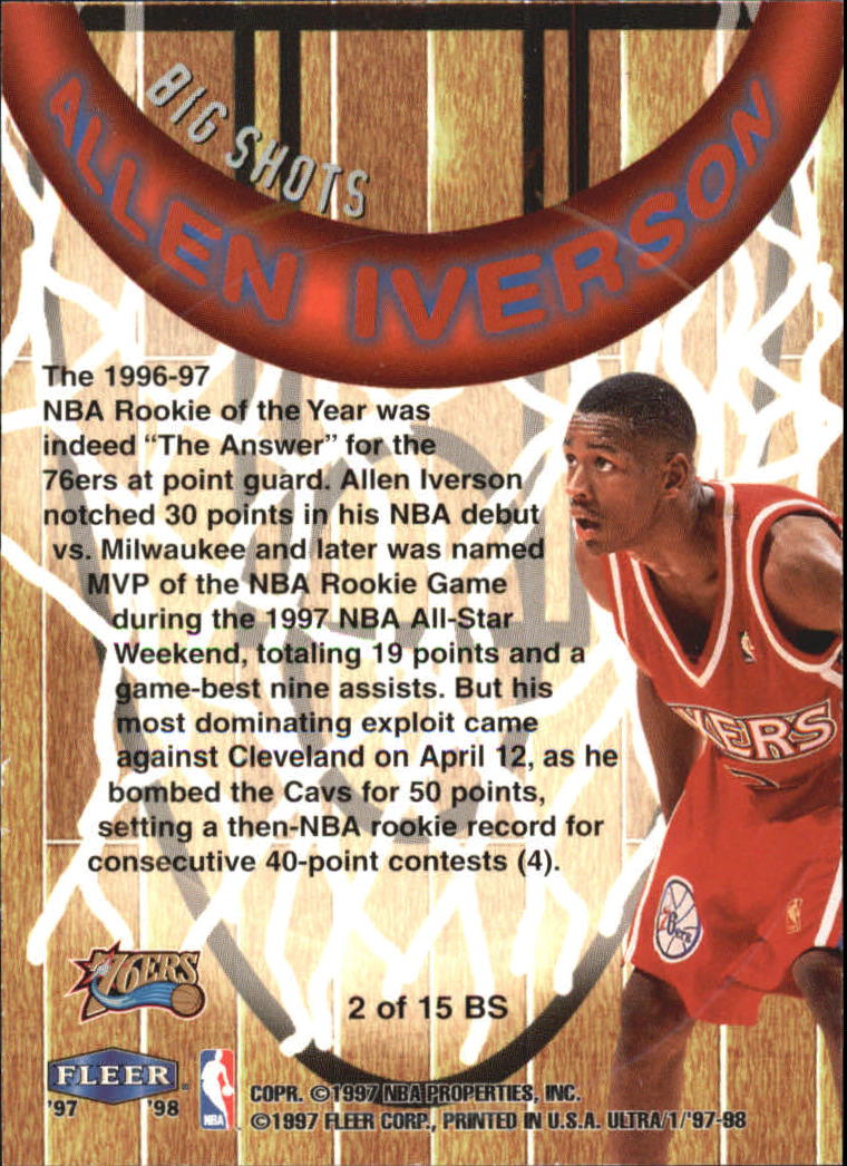 1997/1998 Ultra (Fleer) Basketball Part 2 Insert Cards - Picture 27 of 184