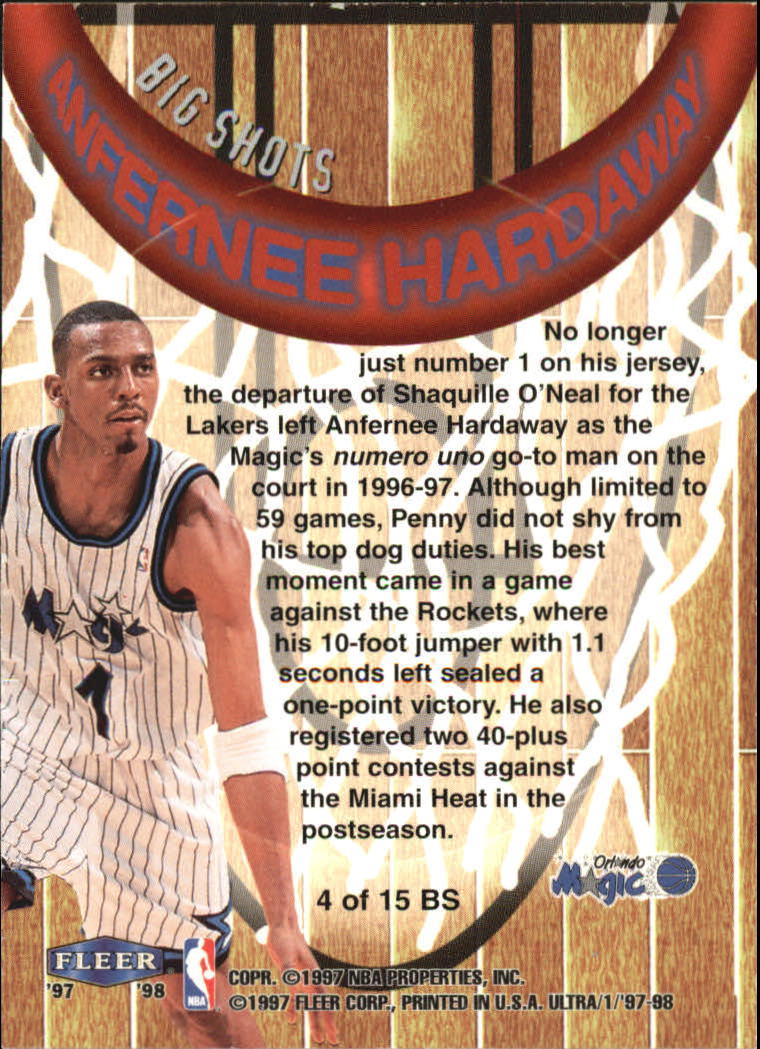 1997/1998 Ultra (Fleer) Basketball Part 2 Insert Cards - Picture 29 of 184