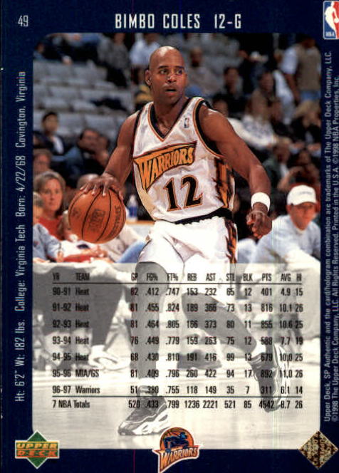 1997/1998 SP Authentic (Upper Deck) Basketball - Picture 61 of 253