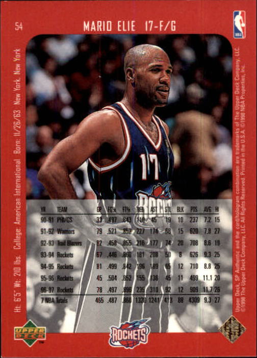 1997/1998 SP Authentic (Upper Deck) Basketball - Picture 69 of 253