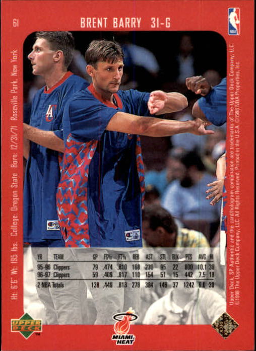 1997/1998 SP Authentic (Upper Deck) Basketball - Picture 79 of 253