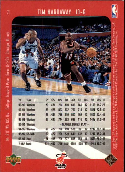 1997/1998 SP Authentic (Upper Deck) Basketball - Picture 87 of 253