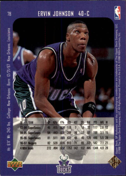 1997/1998 SP Authentic (Upper Deck) Basketball - Picture 95 of 253