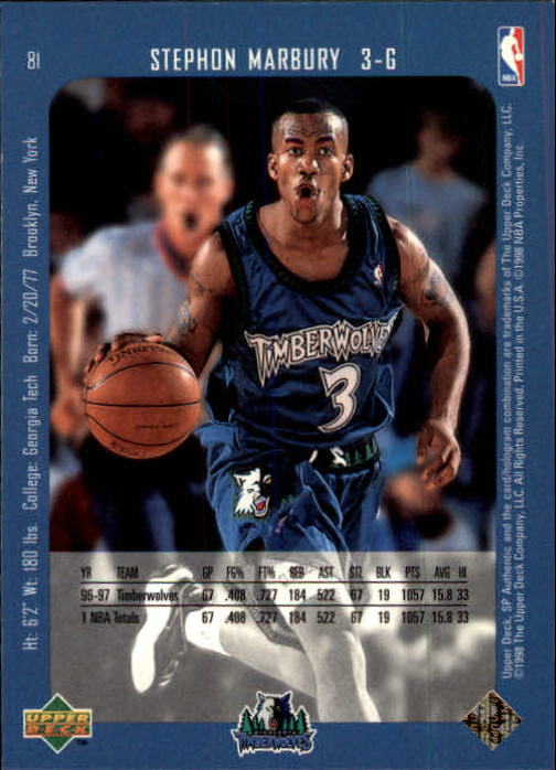 1997/1998 SP Authentic (Upper Deck) Basketball - Picture 99 of 253