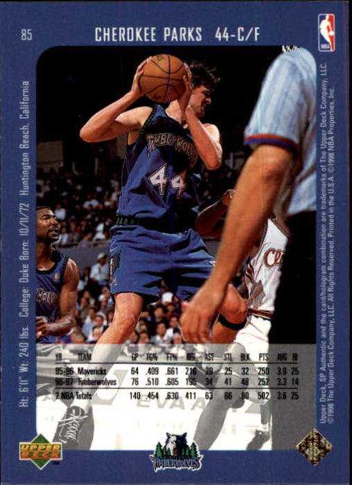 1997/1998 SP Authentic (Upper Deck) Basketball - Picture 105 of 253