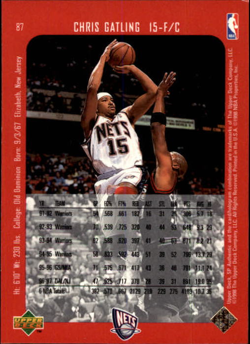 1997/1998 SP Authentic (Upper Deck) Basketball - Picture 109 of 253