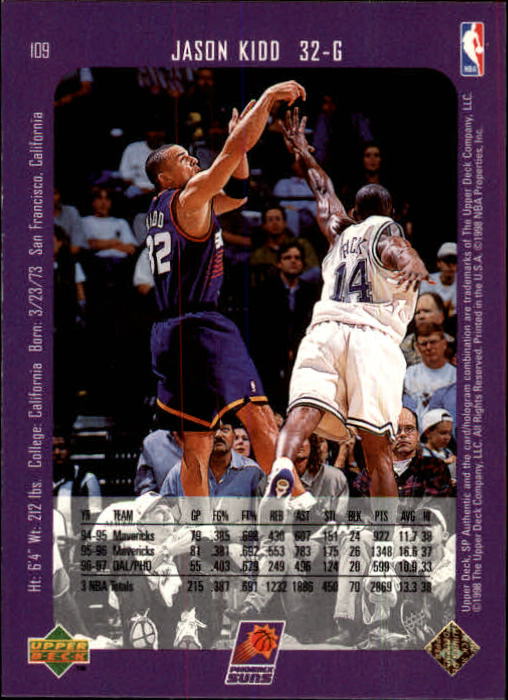 1997/1998 SP Authentic (Upper Deck) Basketball - Picture 139 of 253