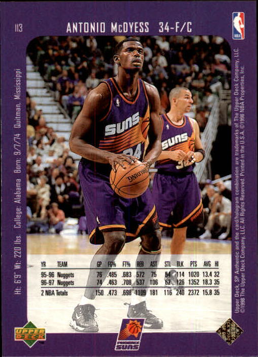 1997/1998 SP Authentic (Upper Deck) Basketball - Picture 145 of 253