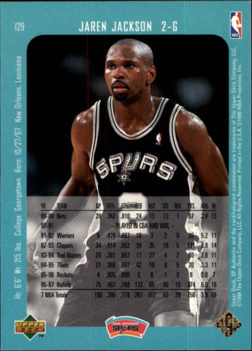 1997/1998 SP Authentic (Upper Deck) Basketball - Picture 167 of 253