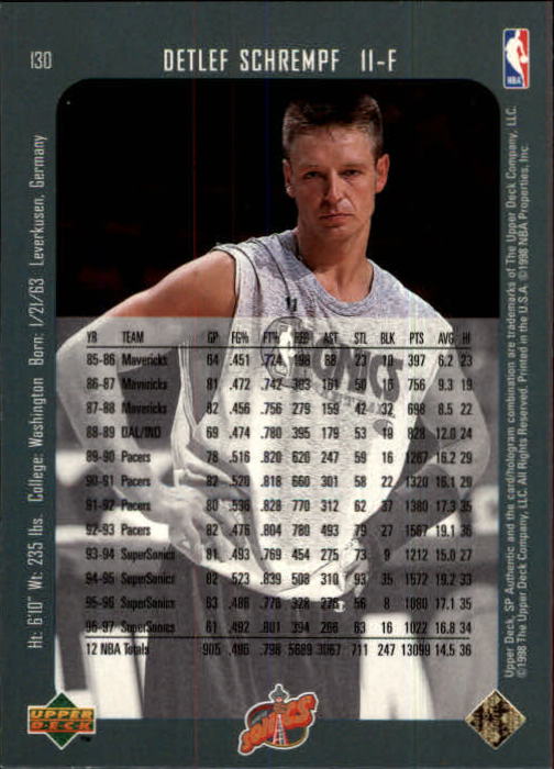 1997/1998 SP Authentic (Upper Deck) Basketball - Picture 169 of 253