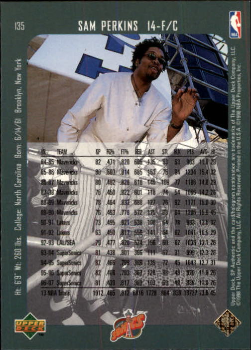1997/1998 SP Authentic (Upper Deck) Basketball - Picture 175 of 253