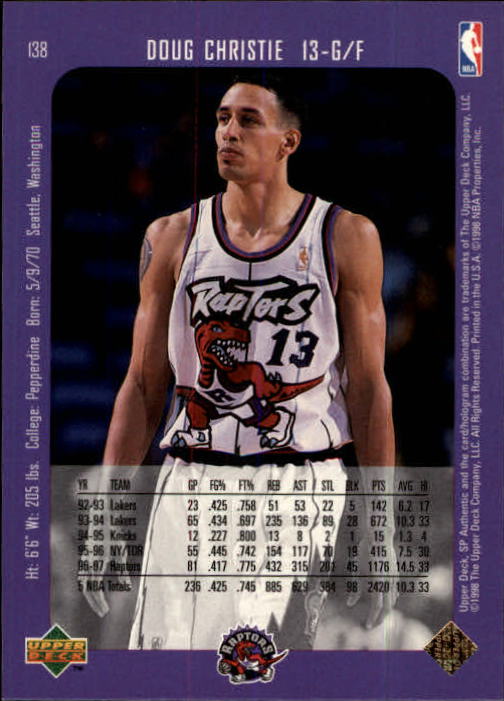 1997/1998 SP Authentic (Upper Deck) Basketball - Picture 179 of 253