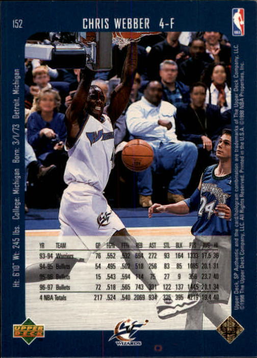 1997/1998 SP Authentic (Upper Deck) Basketball - Picture 197 of 253