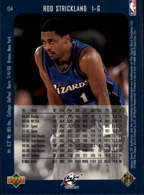 1997/1998 SP Authentic (Upper Deck) Basketball - Picture 201 of 253
