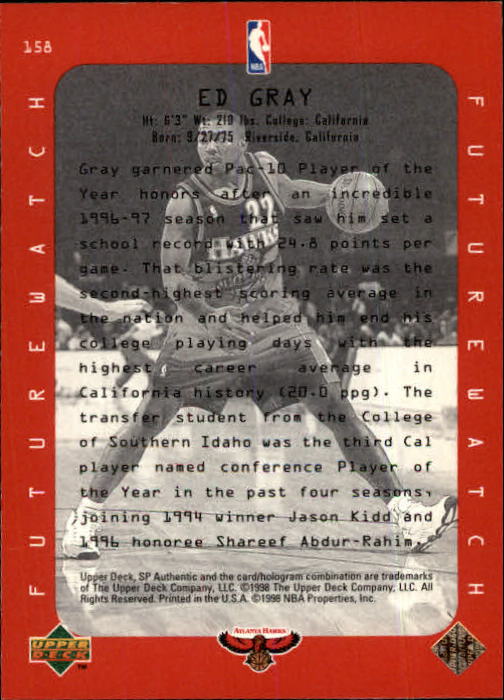 1997/1998 SP Authentic (Upper Deck) Basketball - Picture 207 of 253