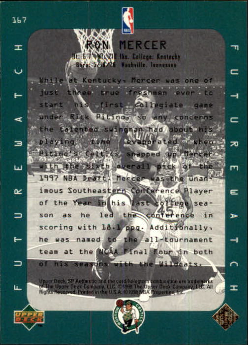 1997/1998 SP Authentic (Upper Deck) Basketball - Picture 209 of 253