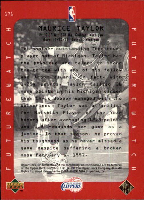 1997/1998 SP Authentic (Upper Deck) Basketball - Picture 217 of 253